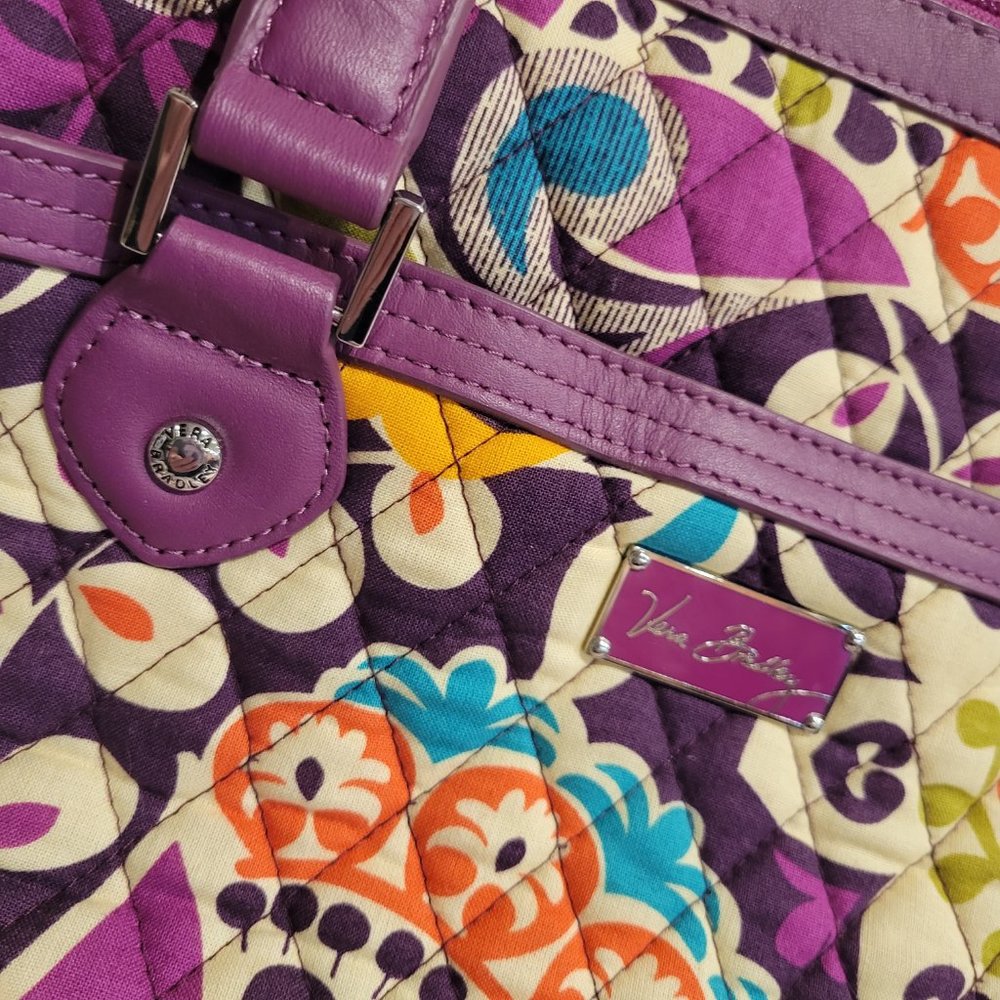 Vera Bradley “Plum Crazy” Satchel Bag - Picture 4 of 14